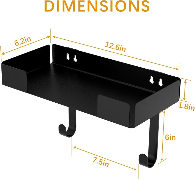 JUYSON Ironing Board Holder, Wall-Mounted Iron and Board Set Storage for Laundry Rooms (Black) - Image 5